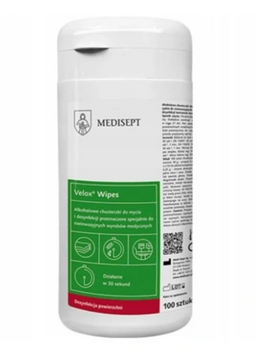 Velox Wipes Can - Șervețele cu alcool pentru dezinfectarea suprafețelor 100 buc. Medisept