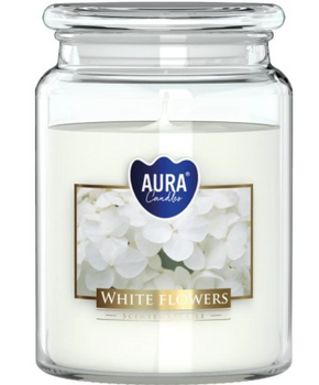 Bispol Lumânare parfumată în sticlă 500 g Flori albe