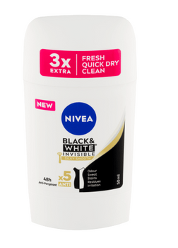 Nivea Woman Black &amp; White Silky Smooth Antiperspirant pentru femei 50 ml stick
