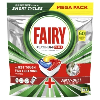 Fairy Platinum Plus Lemon All In One Tablete pentru mașină de spălat vase 60 comprimate