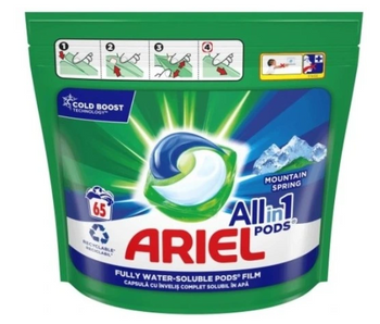 ARIEL All-in-1 Mountain Spring capsule pentru rufe 65 buc