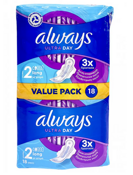 Always Ultra Duopack Prosoape sanitare lungi cu aripi 18 buc