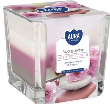 Bispol Lumânare parfumată în sticlă tricoloră 170 g SPA Garden