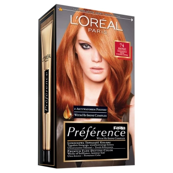 L'Oreal Paris Feria Preference Colorant de păr 74 Mango Cupru intens