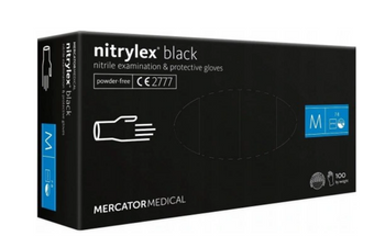 Mercator Nitrylex Black Mănuși de unică folosință din nitril M 100 buc Negru