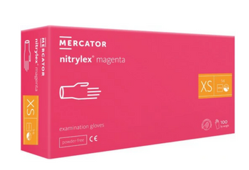 Mercator Nitrylex Magenta Mănuși de unică folosință din nitril XS 100 buc Roz