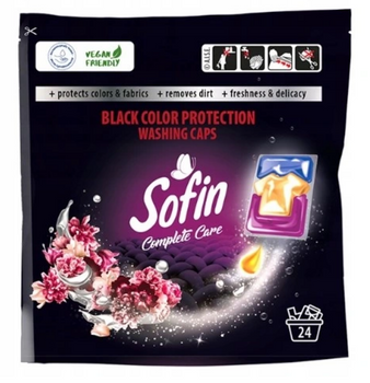Capsule Sofin pentru spălarea țesăturilor închise la culoare Protecția culorii negre 24 buc