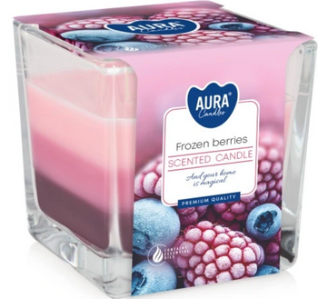 Bispol Lumânare parfumată în sticlă tricoloră 170 g Fructe de pădure congelate