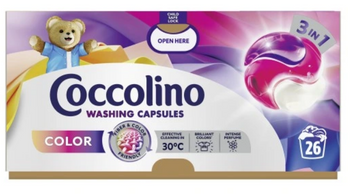 Coccolino Color Carton Box 3-in-1 capsule pentru spălarea țesăturilor colorate 26 buc