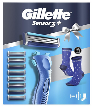 Set bărbierit + lame + șosete Gillette Sensor3 pentru bărbați