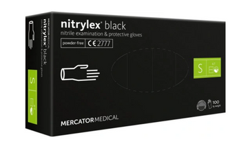 Mercator Nitrylex Black Mănuși de unică folosință din nitril S 100 buc Negru