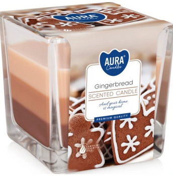 Bispol Lumânare parfumată în sticlă tricoloră 170 g Prăjituri de turtă dulce