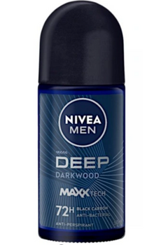 Nivea Antiperspirant Roll-On Men Deep Black Carbon Daark Wood 50 ml