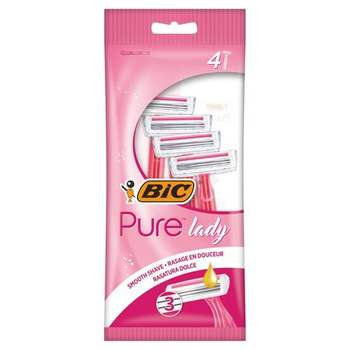 Aparat de ras Bic pure lady roz 3 lame 4 buc.