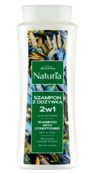 Joanna Naturia Sampon 2w1 Sampon 2w1 pentru toate tipurile de păr cu alge marine 500 ml