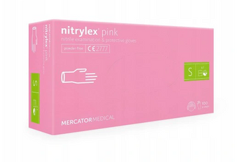 Mercator Medical Nitrylex Pink Mănuși de unică folosință de vinil-nitril fără pudră S 100 buc Roz