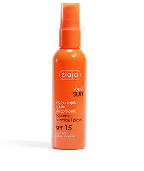 Ziaja Sopot Sun Dry Oil in gel de protectie solara rezistent la apa si nisip SPF 15 UVA + UVB protectie medie 90ml