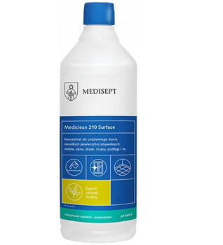 Medisept Mediclean 210 Surface Green Tea 1L Preparat pentru utilizarea zilnică pe diverse suprafețe impermeabile