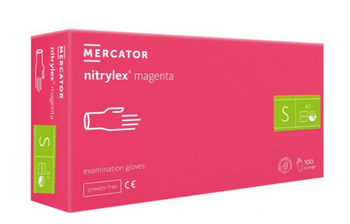 Mercator Nitrylex Magenta Mănuși nitril de unică folosință S 100 buc Roz