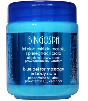 BingoSpa Blue Gel for Massage - Gel albastru pentru masaj și îngrijire corporală cu mentă și aloe vera 500 g