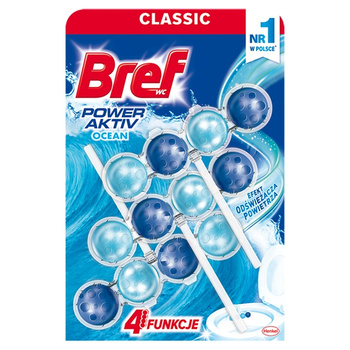 Bref WC Power Aktiv pentru curățarea vasului de toaletă și parfum suspensie ocean 3 x 50 g