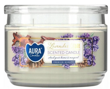 Bispol Lumânare parfumată în sticlă cu două fitiluri 280 ml Lavandă - Cedru