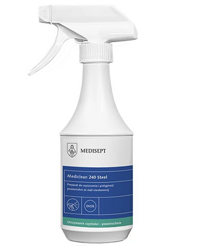 Medisept Mediclean 240 Steel Preparat pentru curățarea, lustruirea și întreținerea suprafețelor din oțel inoxidabil, aluminiu și oțel galvanizat 500 ml