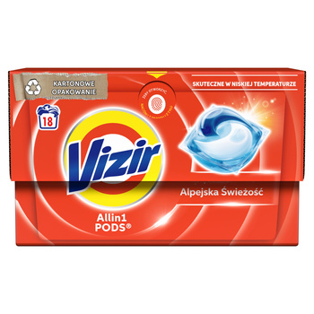 VIZIR ALLin1 PODS WHITE Capsule pentru rufe ALPINE FRESH 18 buc.