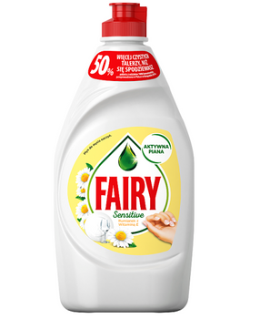 Lichid de spălat vase Fairy Sensitive Mușețel cu Vitamina E 450 ml