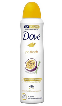 Spray antiperspirant Dove Woman Go Fresh Parfum fructul pasiunii Lemongrass 200 ml