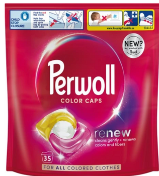 Perwoll Renew Caps Capsule de spălare a culorii 35 buc