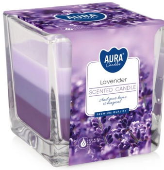 Bispol Lumânare parfumată în sticlă tricoloră 170 g Lavandă