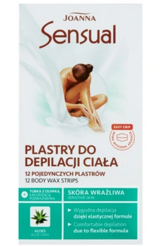 Joanna Sensual Aloe plasturi pentru îndepărtarea părului de pe corp 12 buc