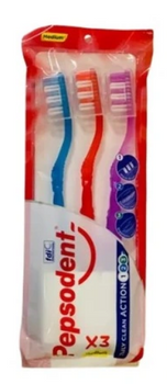Pepsodent Daily Clean Action Medium Periuță de dinți Medium 3 buc