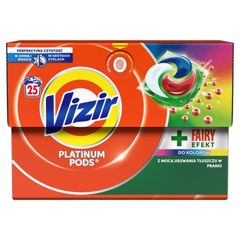 Vizir Platinum PODS + Capsule de spălare cu efect de zână 25 de spălări