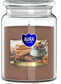 Bispol Lumânare spumantă în sticlă 500 g Scorțișoară - cuișoare