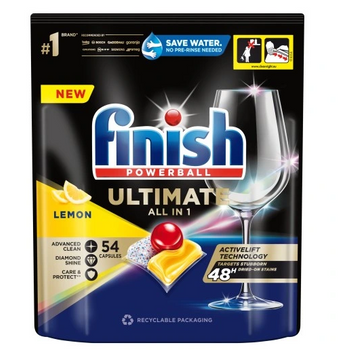 Finish Powerball Ultimate All in 1 Tabs Lemon Dishwasher Capsule 54 buc