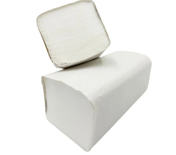 Prosop ZZ cu o singură foaie, îndoit în V, din celuloză albă