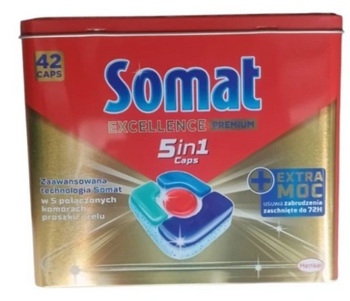Somat Excellence Premium 5in1 Capsule de spălat vase Can 42 buc