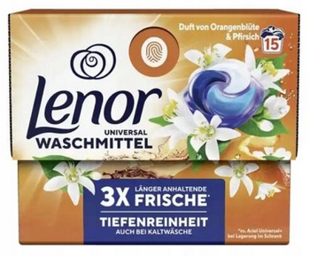 Lenor All-in-1 Pods Floare de portocal și piersică 15 capsule