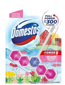 Domestos WC cube Power 5 Seaside Bloom 55 g Prospețime și igienă cu fiecare spălare!