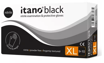 Itano Black Mănuși nitril fără pudră XL 100 buc Negru