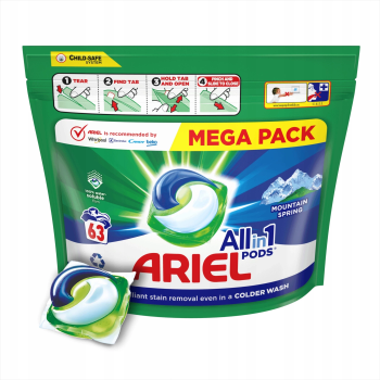 Ariel All in 1 Pods capsule de rufe 63 buc. Izvor de munte