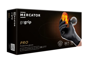 Mercator Go Grip Black Mănuși de unică folosință din nitril M 50 buc Negru