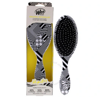 Wet Brush Hipster Detangler Diagonal Checkers Perie albă și neagră