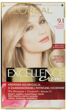 L'Oreal Paris Excellence Creme Colorant pentru păr 9.1 Blond foarte deschis Alb cenușiu