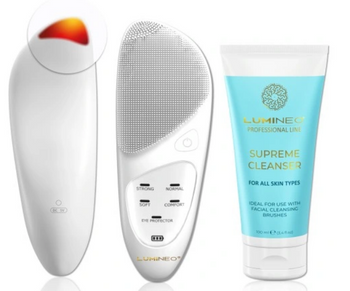 Perie de față Lumineo SONIC White + Gel pentru toate tipurile de piele