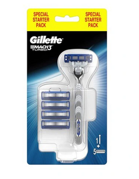 Gillette Mach 3 Turbo Razor + 5 inserții de ras