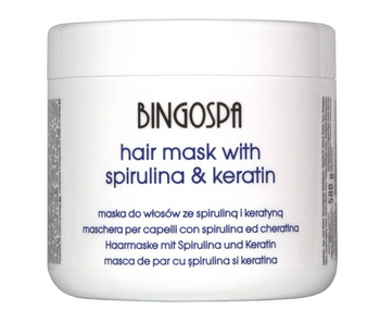 BingoSpa cu keratina si spirulina destinat ingrijirii parului subtire si casant.500g