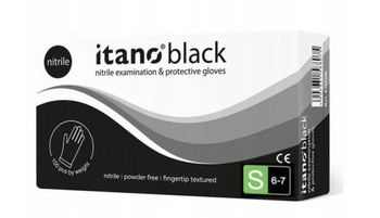 Itano Black Mănuși nitril fără pudră S 100 buc Negru